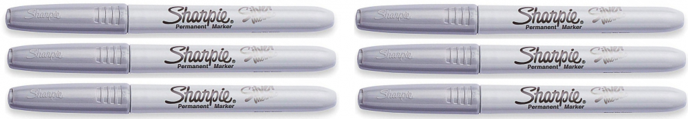 6x Marker permanentny Sharpie Metallic, okrągła, 1.4mm, srebrny