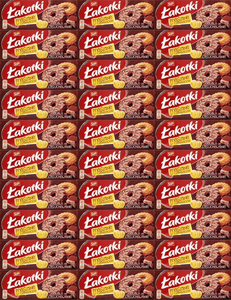 48x Ciastka San Łakotki Maślane, w mlecznej czekoladzie, 146g