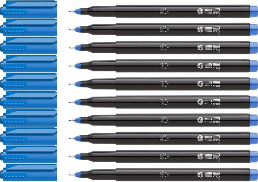 10x Marker permanentny MemoBe OHP MM250 S, okrągła, 0.3mm, niebieski