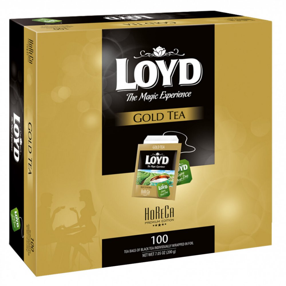 Herbata czarna w kopertach Loyd Horeca Gold Tea, 100 sztuk x 2g