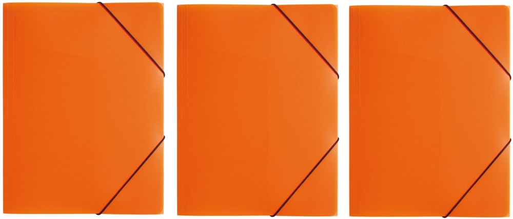 3x teczka plastikowa z gumką Pagna, A4, 3 skrzydłowa, pomarańczowy