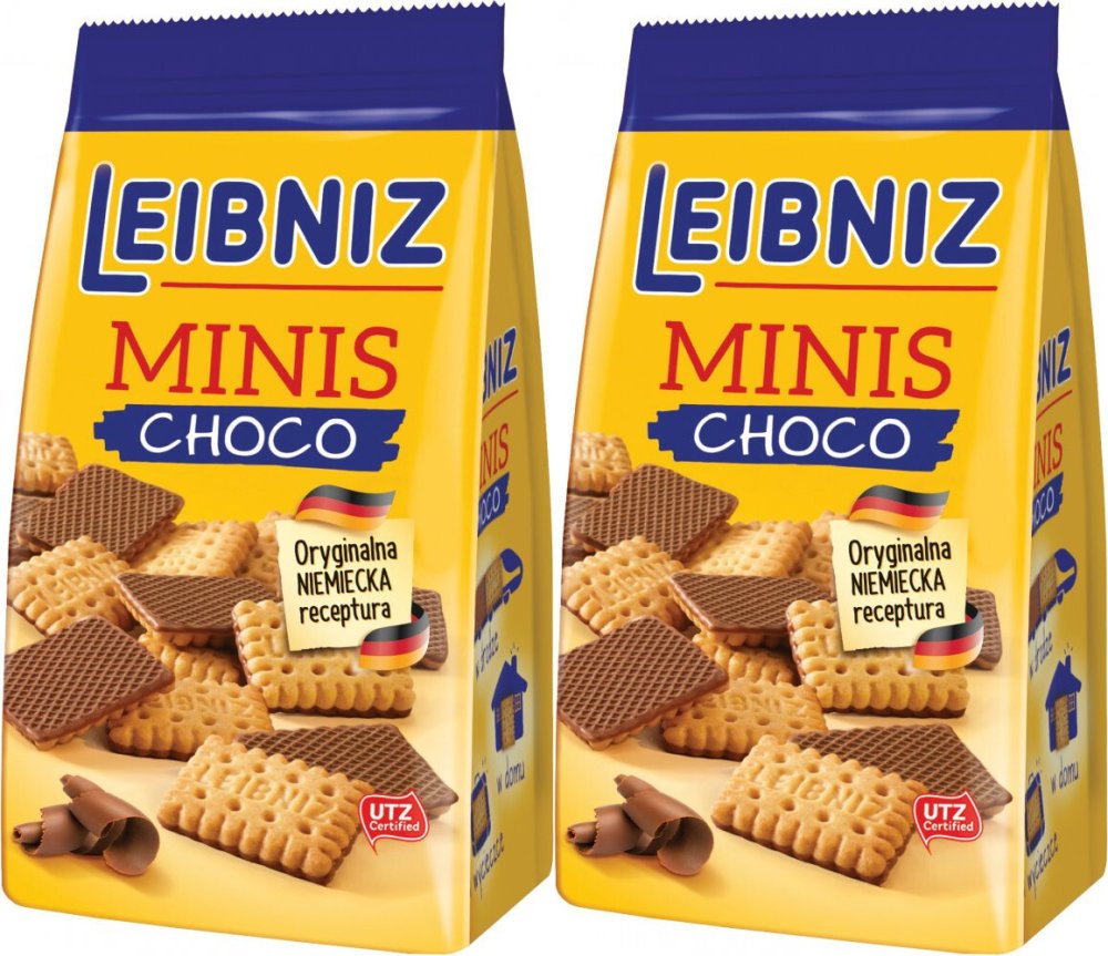 2x Herbatniki Leibniz Minis Choco, maślany w mlecznej czekoladzie, 100g