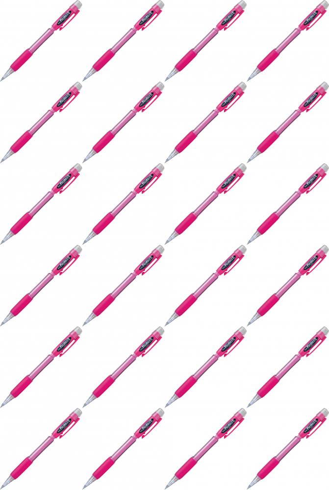 24x Ołówek automatyczny Pentel Fiesta AX127, 0.7mm, z gumką, różowy