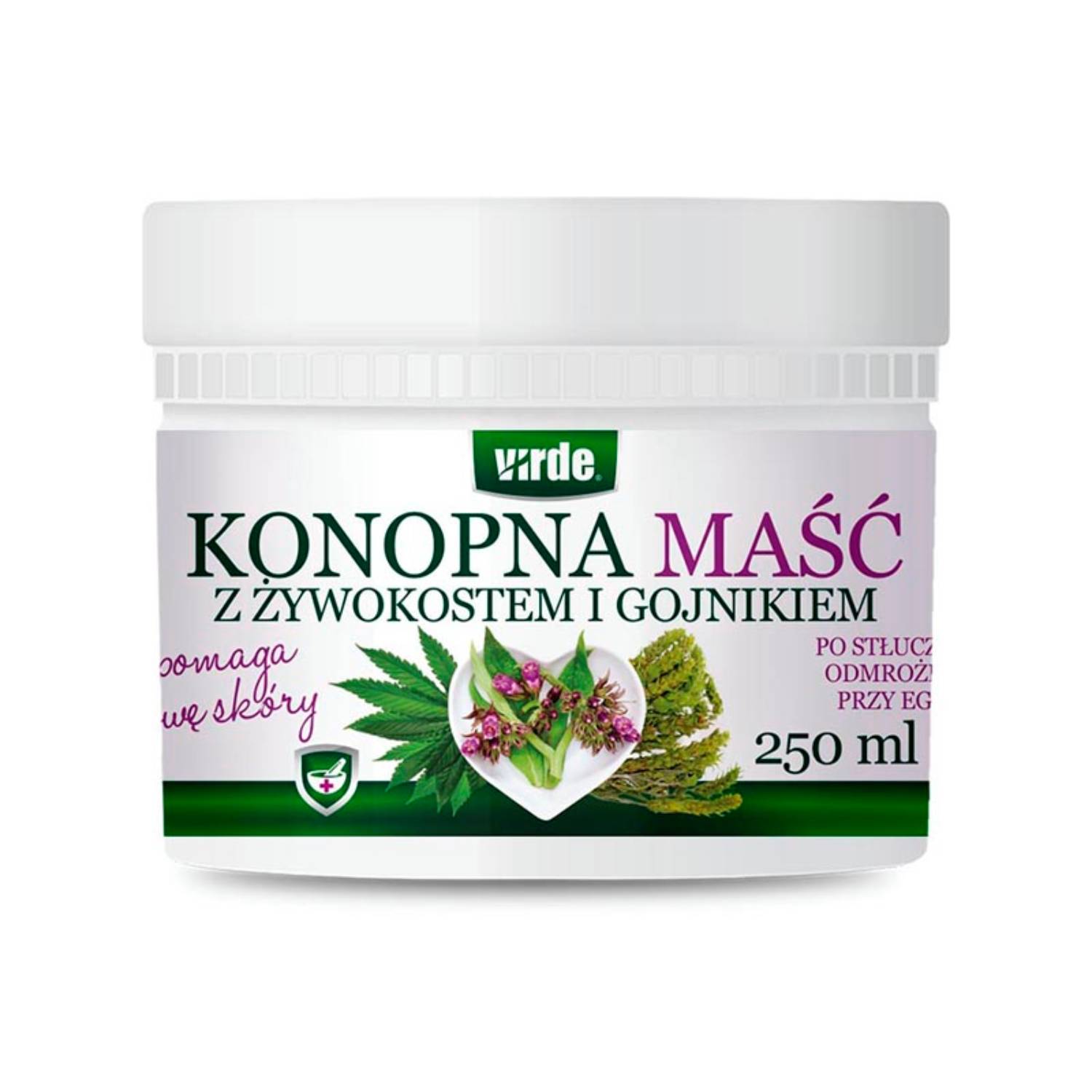 Virde - maść konopna z żywokostem i gojnikiem, 250 ml