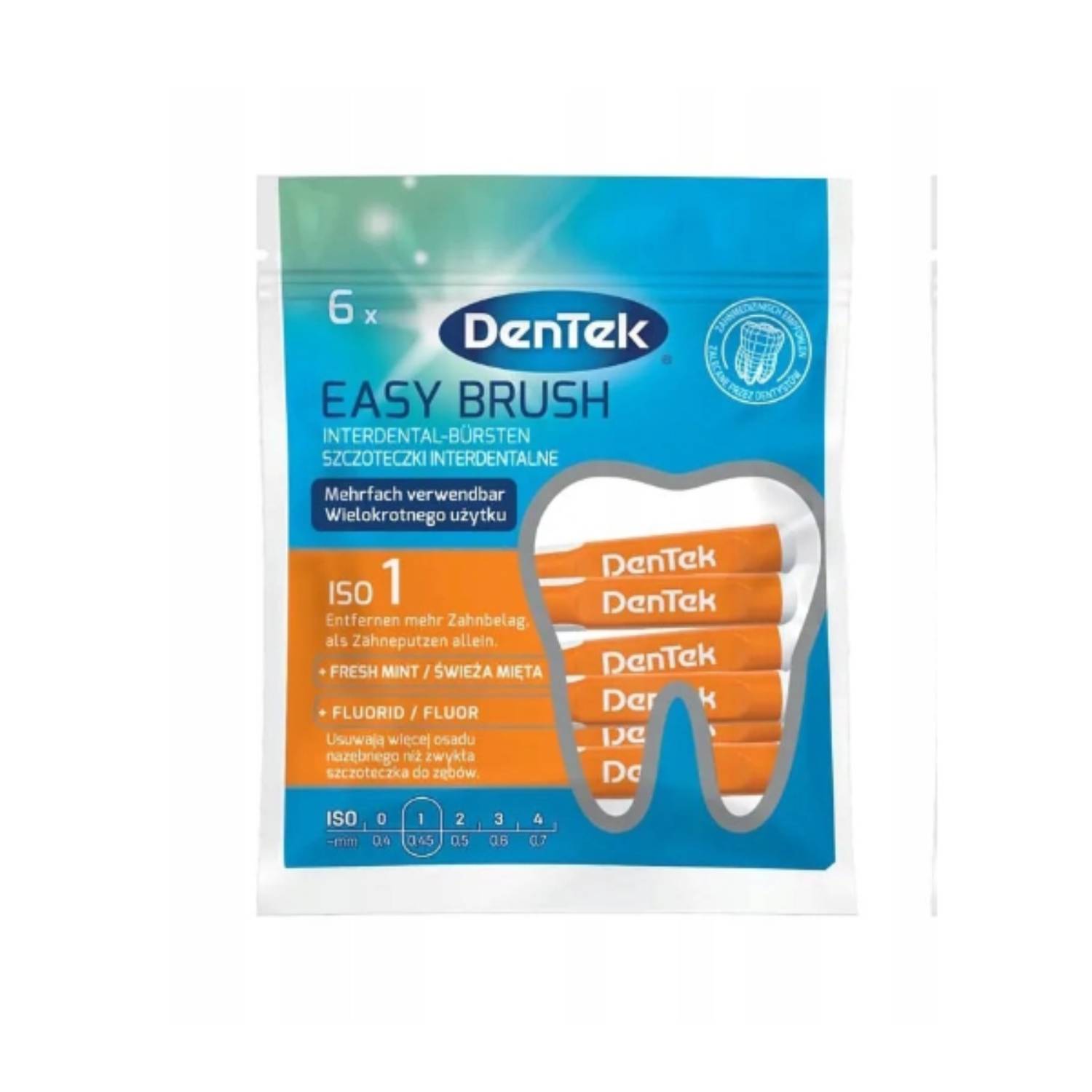 Dentek easy brush, szczoteczki interdertalne, rozmiar 1, 6 sztuk