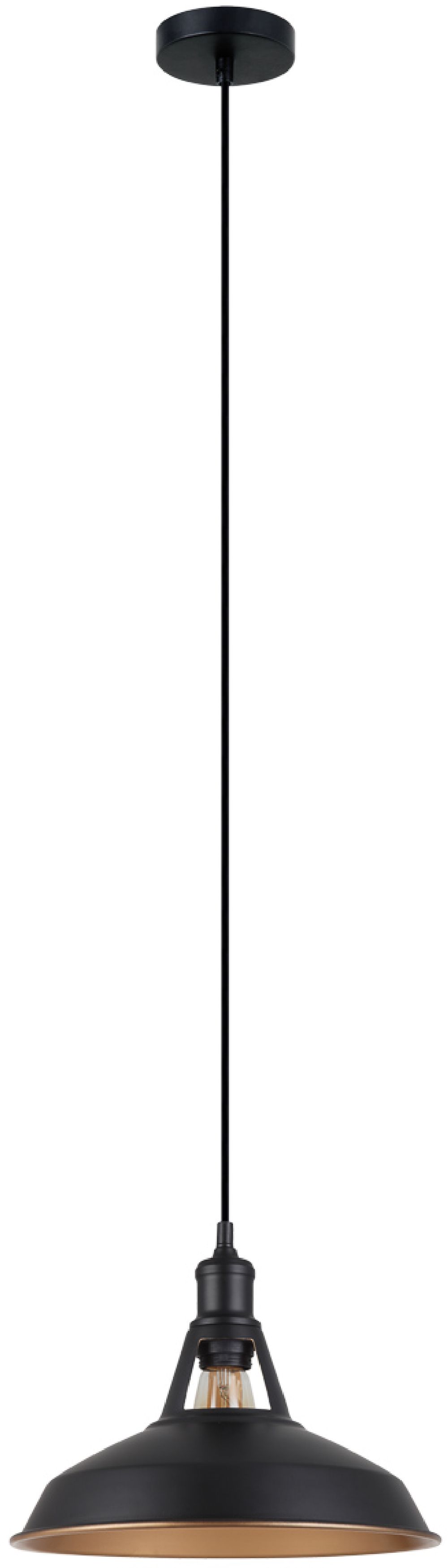 Italux Freya lampa wisząca 1x40 W czarna MDM-2315/1 M BK+GD