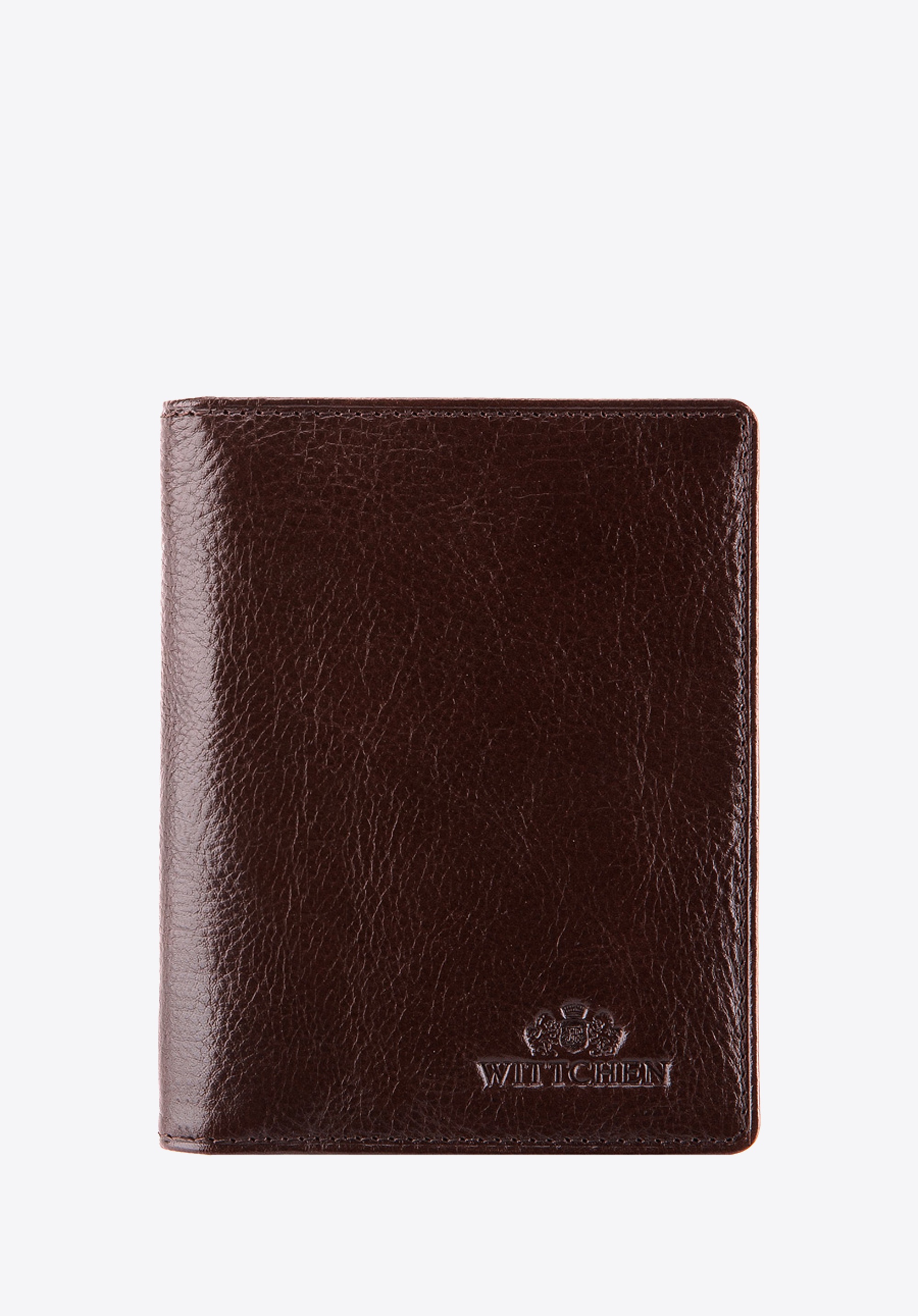 Etui na dokumenty skórzane pionowe brązowe