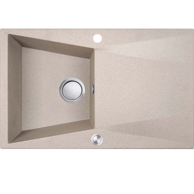 LAVEO Zlewozmywak granitowy GRENADA 1-komorowy z ociekaczem beżowy SB