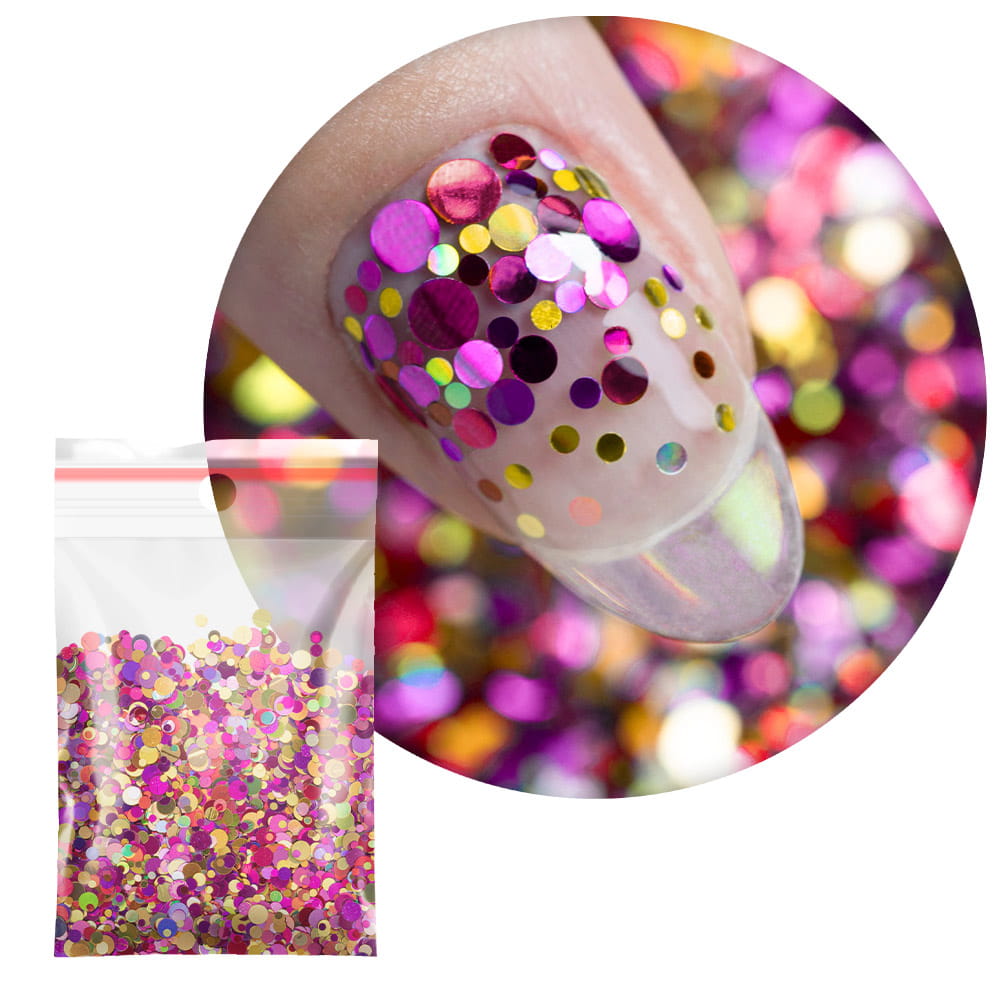 Pop-Up! Piegi Confetti Dropsy Kropki Kółeczka Princess Nails do zdobienia paznokci Nr 12 20g