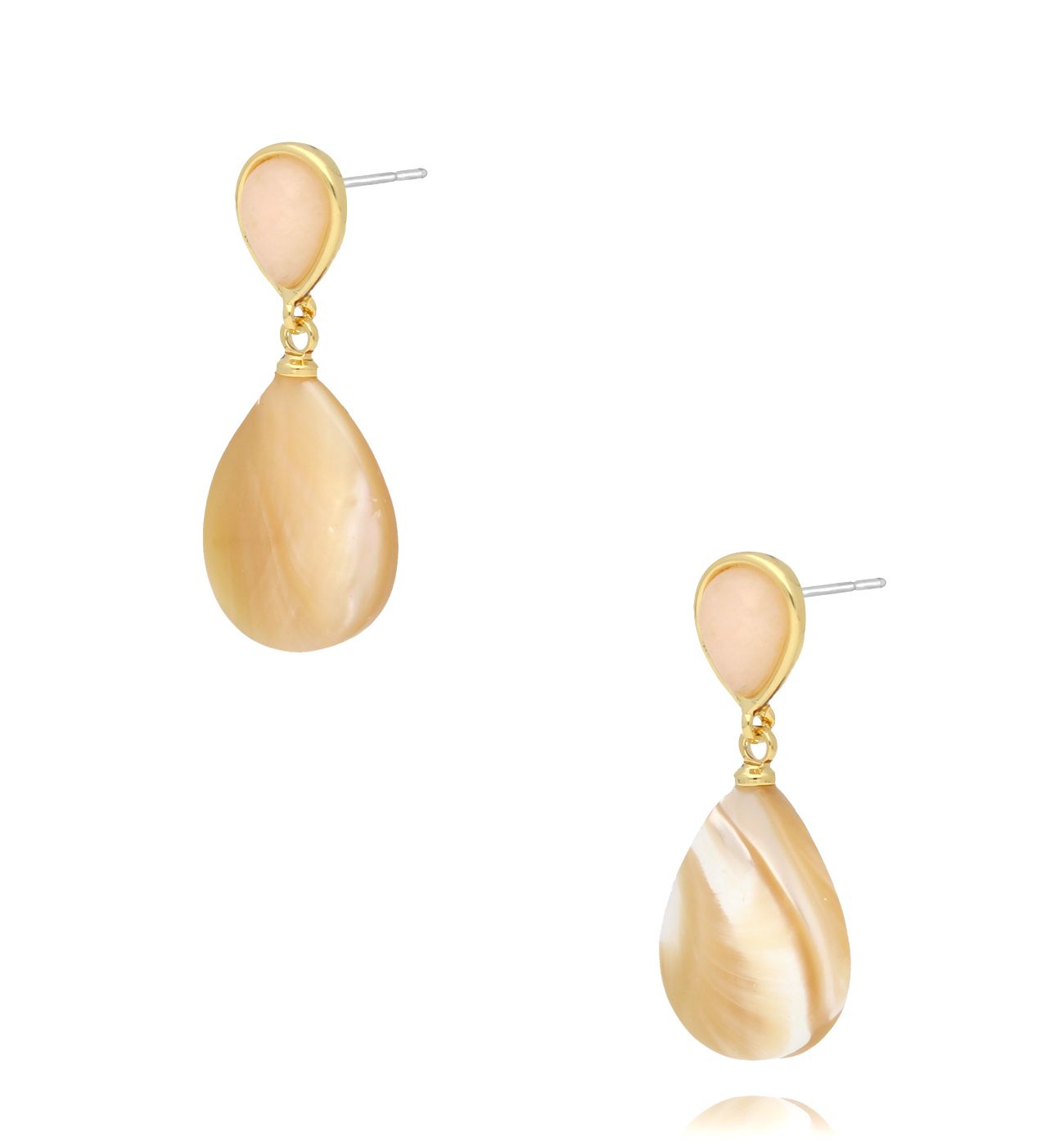 Kolczyki beżowe łezki - By Dziubeka