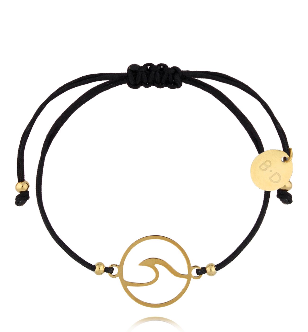 Bransoletka czarna ze złotą falą Fiji BGL0966 - By Dziubeka