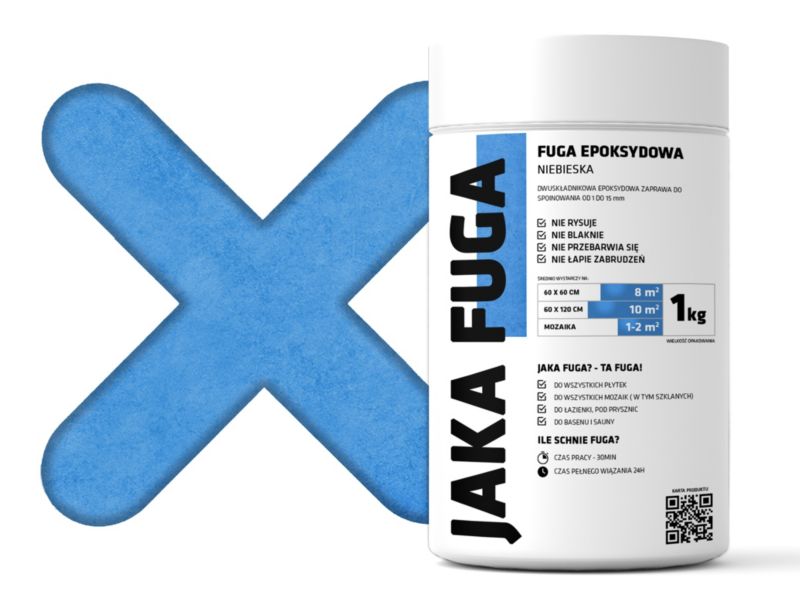 JAKA FUGA epoksydowa fuga Niebieska do płytek i mozaik 1kg 1 szt.