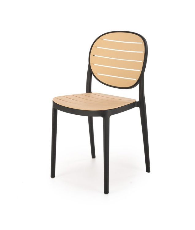 Krzesło Halmar K529 czarne/beżowe z tworzywa PVC 1 szt