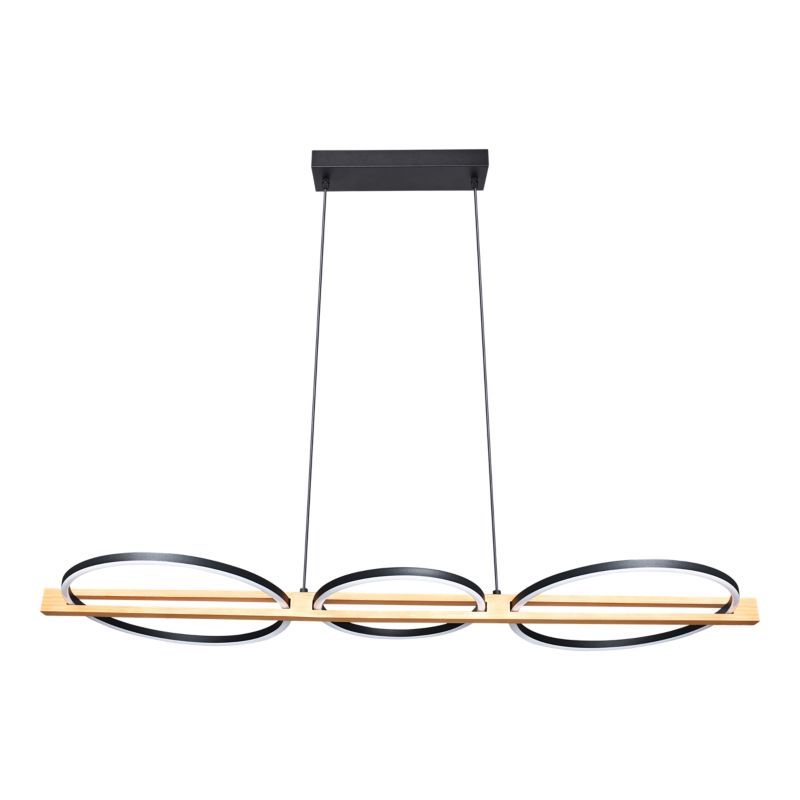 Lampa wisząca GoodHome Shadbush 4000 K czarno drewniana