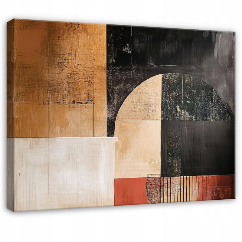 Obraz Abstrakcja Pop Art Czarny Na Płótnie Canvas WALLARENA 100x70 cm Dekoracja Do Sypialni Salonu Kuchni 1 szt.