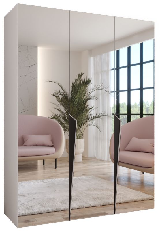 Szafa uchylna z lustrem otwierana Abiks PIANO 3 150 wys 202 cm Biały + Czarny 1 szt