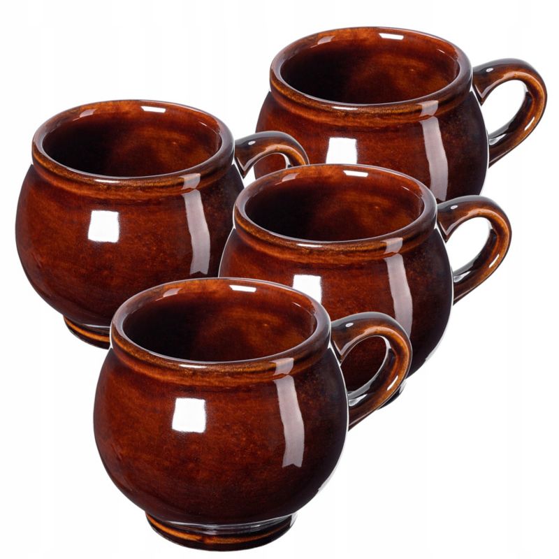 Kubki KADAX Do Grzańca Wina 300ml Kamionkowe Brązowy 4szt