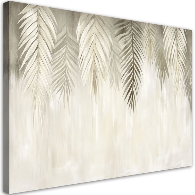 Obraz do salonu sypialni Feeby Beżowe liście palmowe w stylu boho 120x80cm 1szt