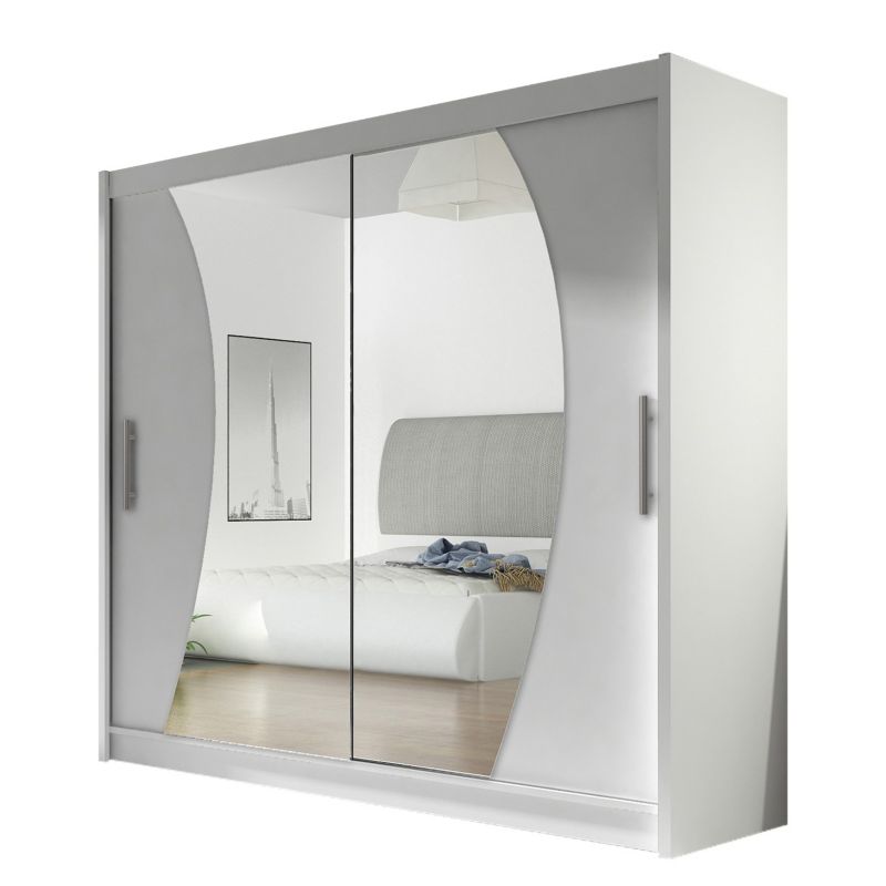 Szafa MIRJAN 24 z drzwiami przesuwnymi London IX biały/lustro 1 szt.