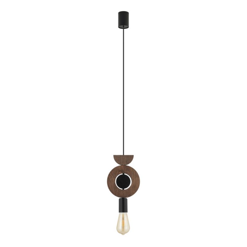 Lampa wisząca Nowodvorski Lighting Drops Wood D 1768 ciemne drewno-czarna dekoracyjna 1xE27 x 25W 1 szt.