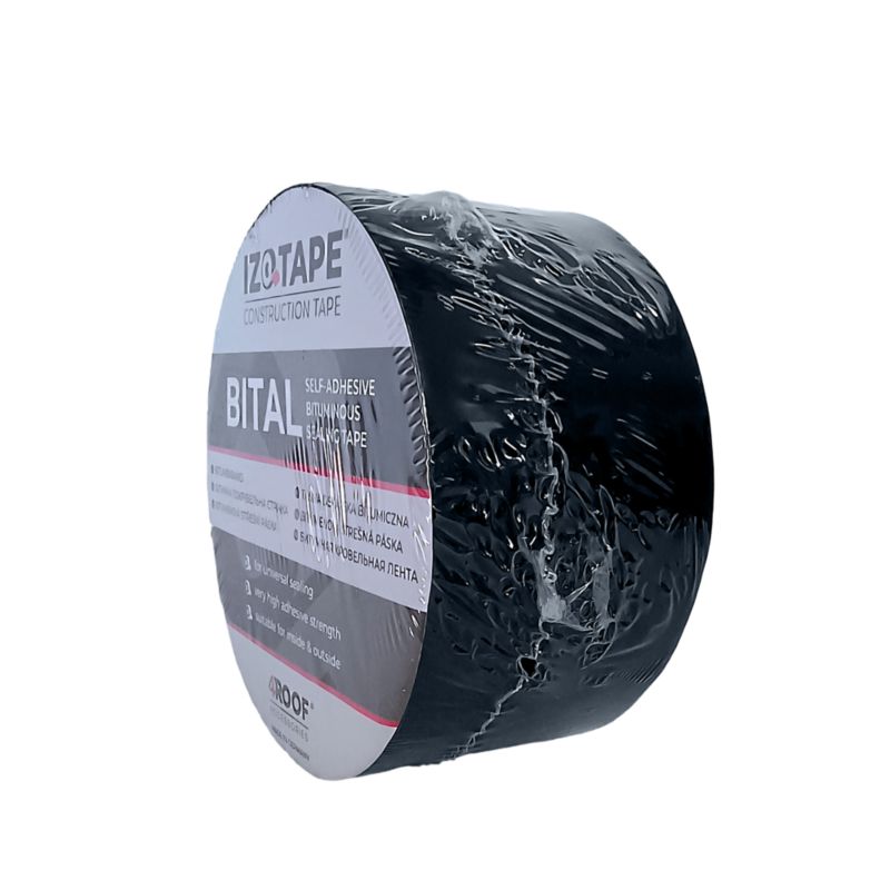 Taśma dekarska bitumiczna 4ROOF IZOTAPE BITAL 75mm 10mb kolor czarny (9005) bardzo elastyczna uszczelniająca 1szt.