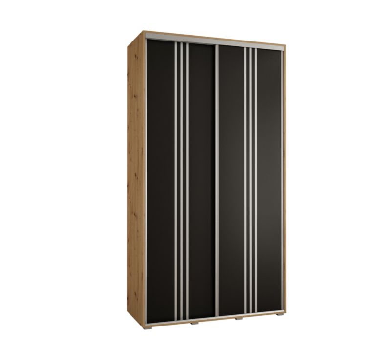 Szafa przesuwna Abiks DAVOS 6 wysoka szer.140cm gł.45cm artisan/czarny/srebrny 1szt.