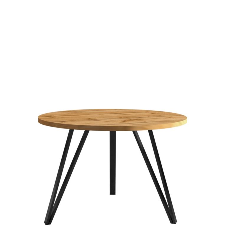 Stolik okrągły Bettso Linea z eleganckimi czarnymi nóżkami dąb wotan 1szt.