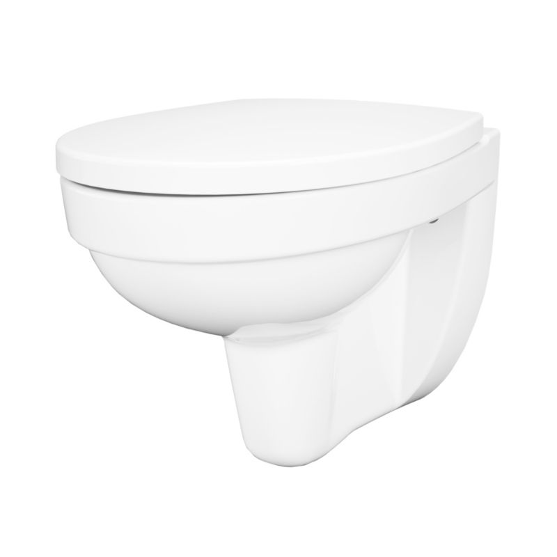 Miska wisząca WC GoodHome Tasi bezkołnierzowa z deską wolnoopadającą polipropylen