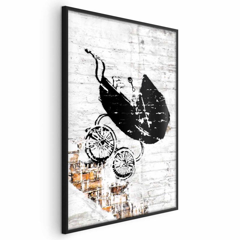 Plakat Artgeist Pędzący wózek 60x90 cm z ramą czarną 1 szt