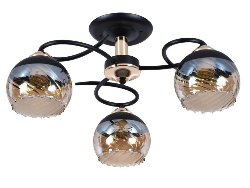 Żyrandol Lampex Matera 0477 czarno-złoty 54 cm szerokości 3xE27 x 60W 1 szt.