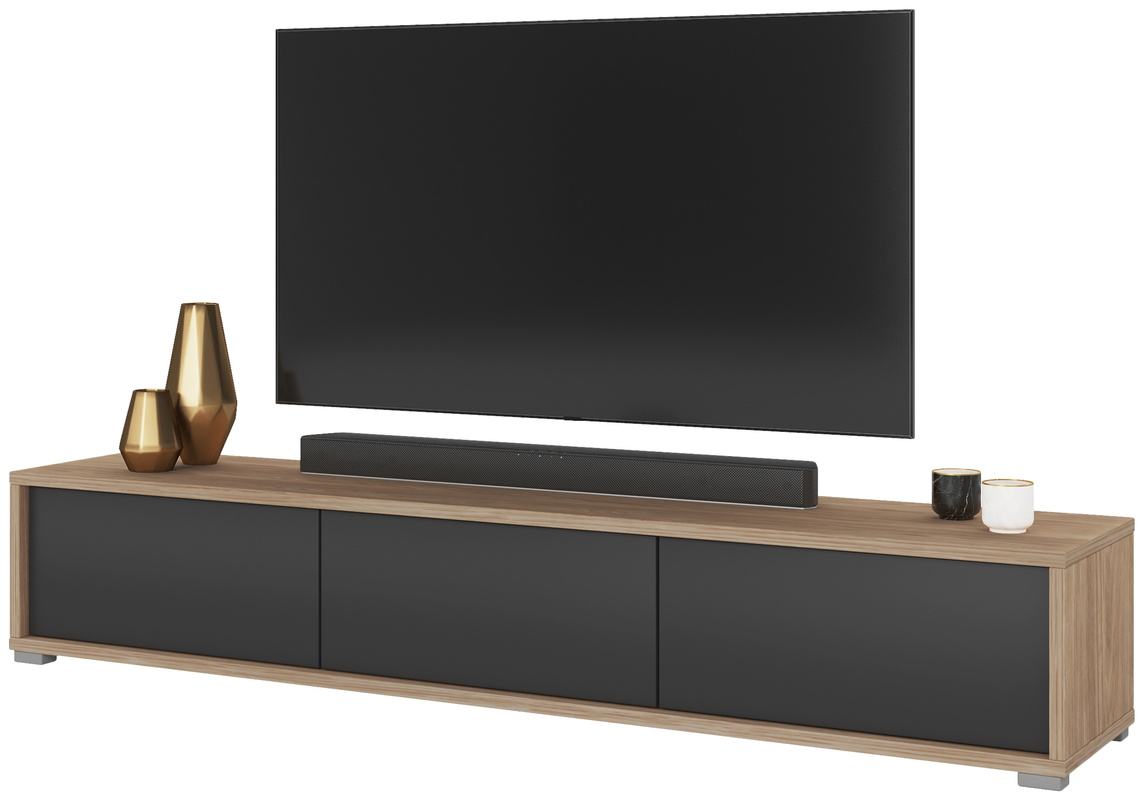 Wisząca szafka RTV 180 cm nowoczesna do salonu antracyt FRIDA