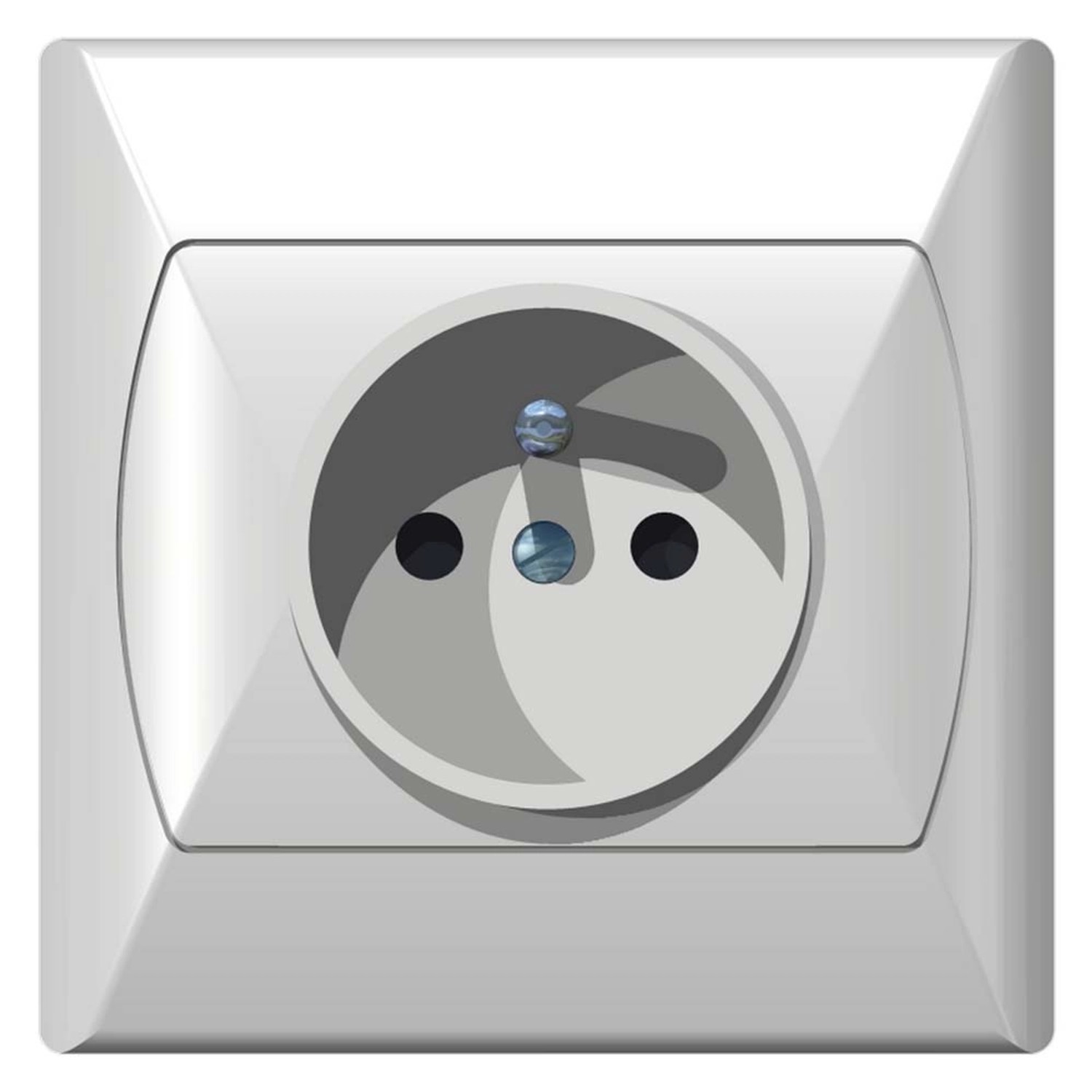 Gniazdo pojedyńcze z uziemieniem Akcent GP-1AZ/00 biel