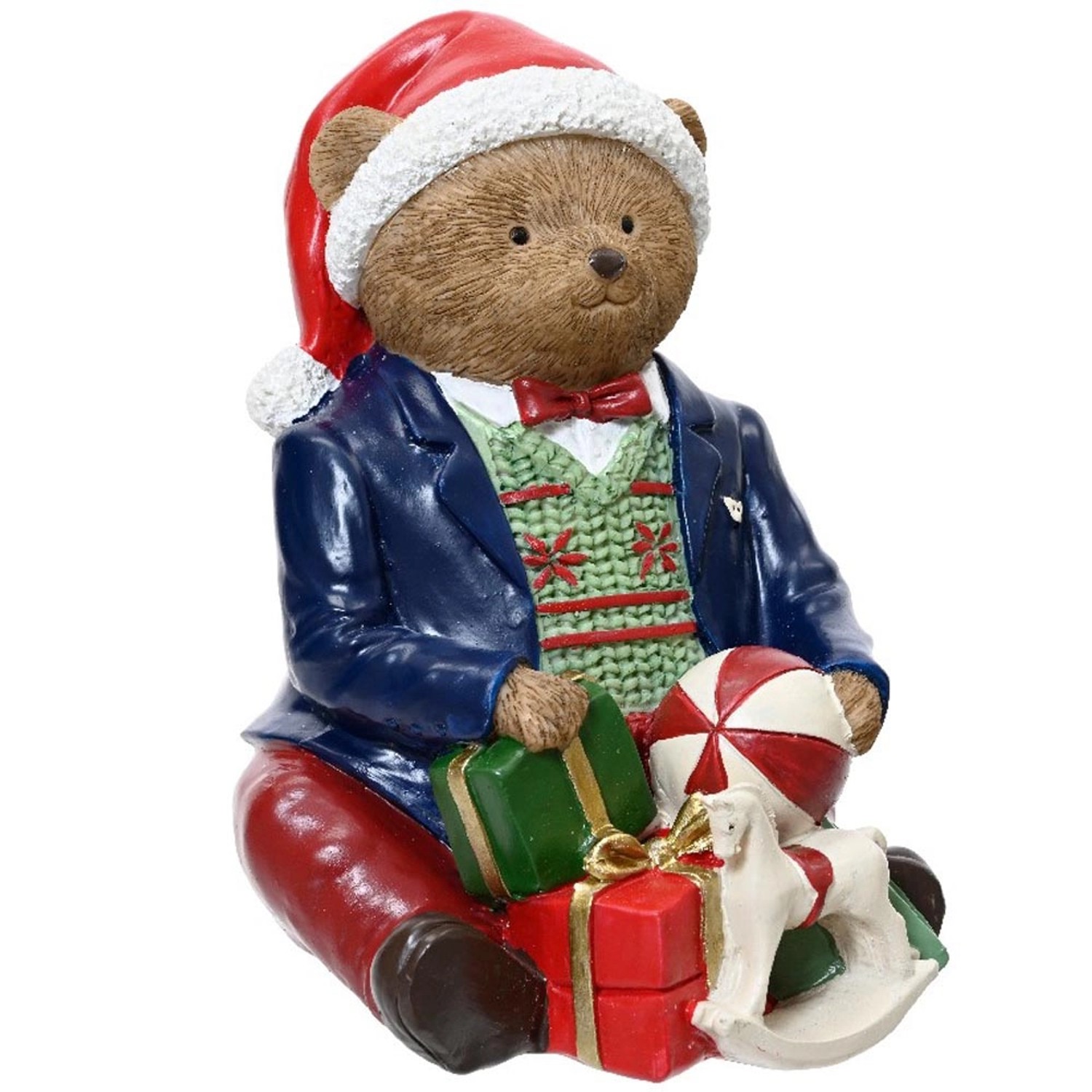 Figurka MIŚ z prezentami - wys. 16 cm