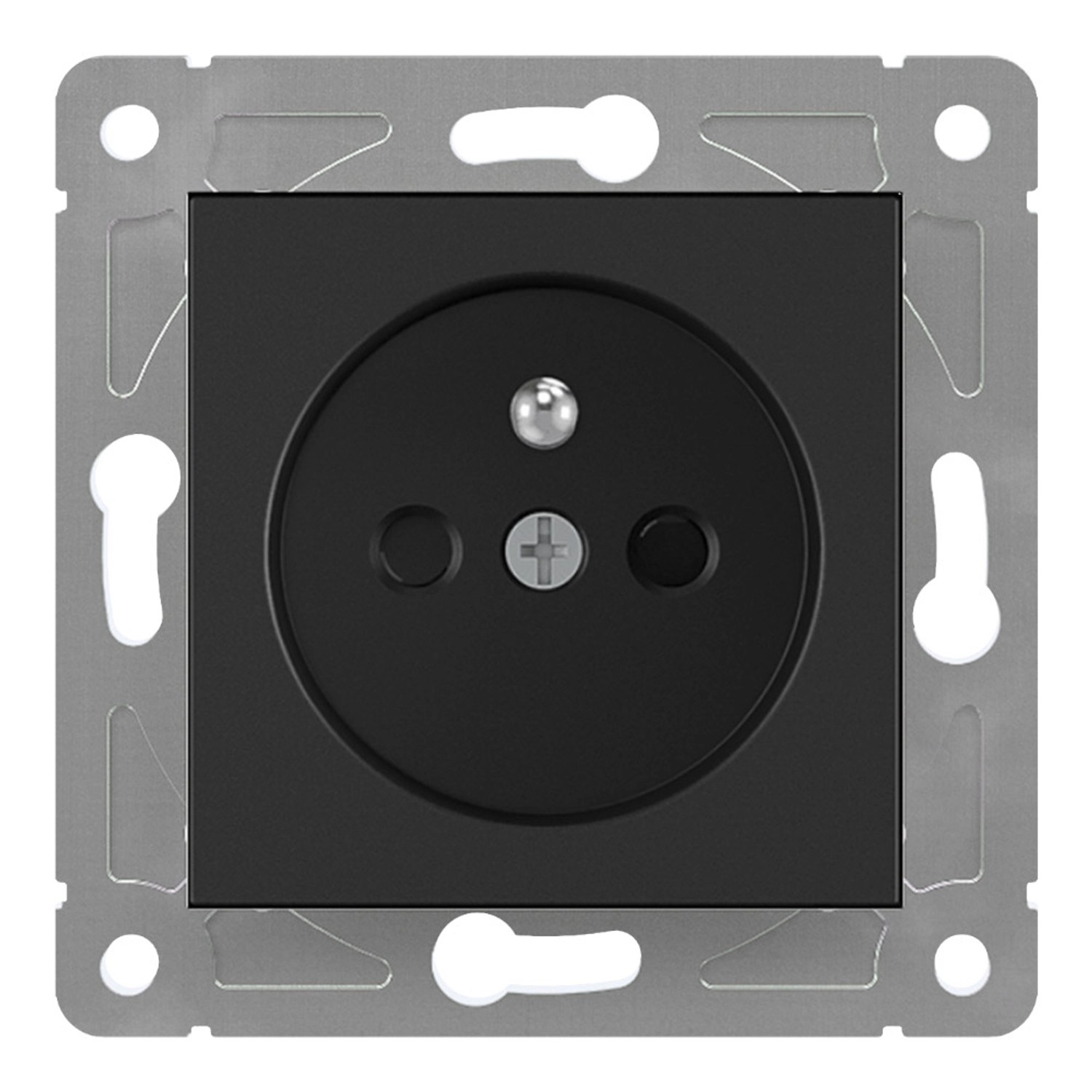 Electromalt Gniazdo Quad pojedyńcze z uziemieniem czarne