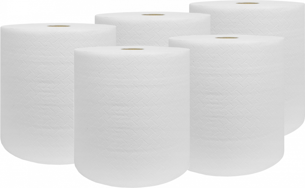 5x Ręcznik papierowy VelvetCARE Professional AutoCut, 2-warstwowy, 150m, w roli, 1 rolka, biały