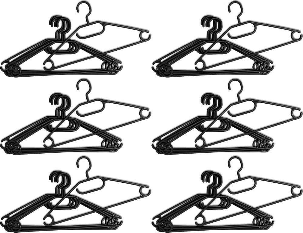 6x Wieszak plastikowy obrotowy York, 9+1 sztuka, mix kolorów