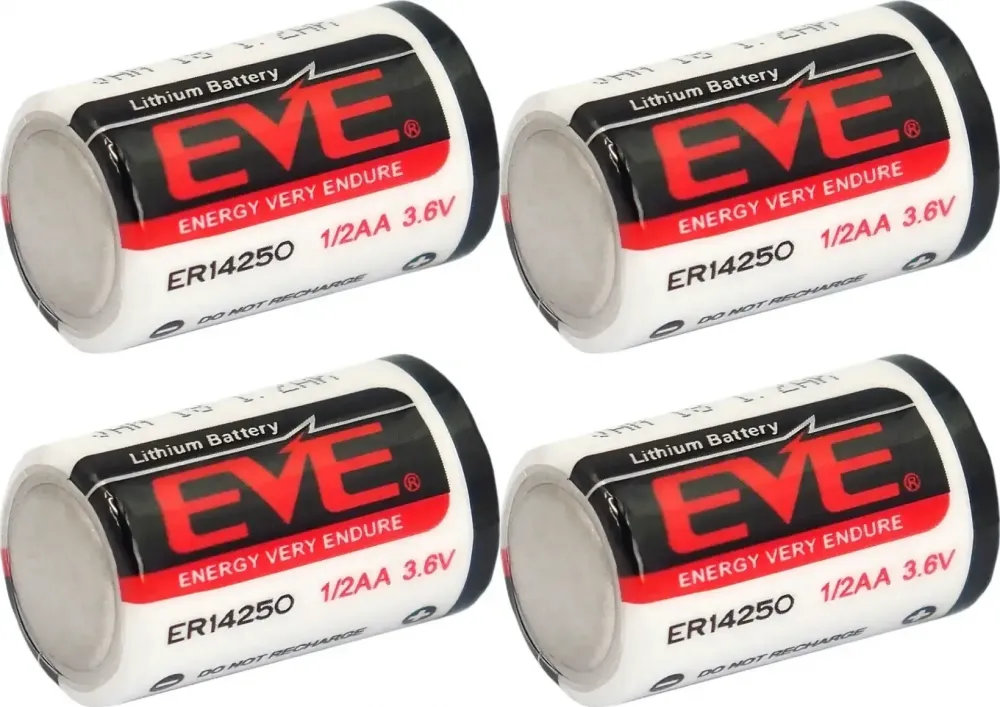4x Bateria EVE ER14250 / LS14250, 3.6V, 1/2AA, 1 sztuka