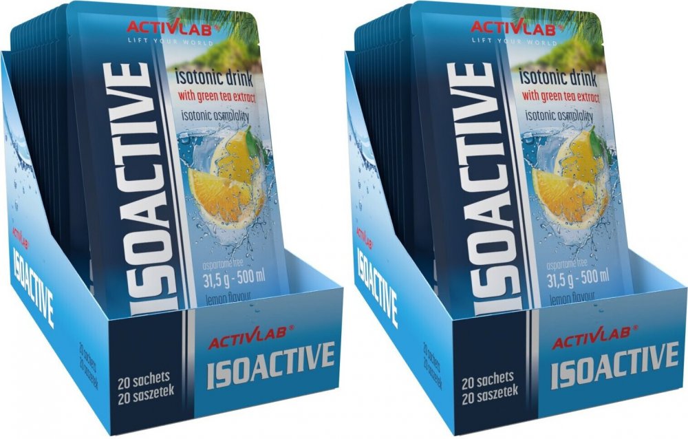 2x Napój izotoniczny Activlab Isoactive, w saszetkach, cytrynowy, 20 sztuk, 31.50g