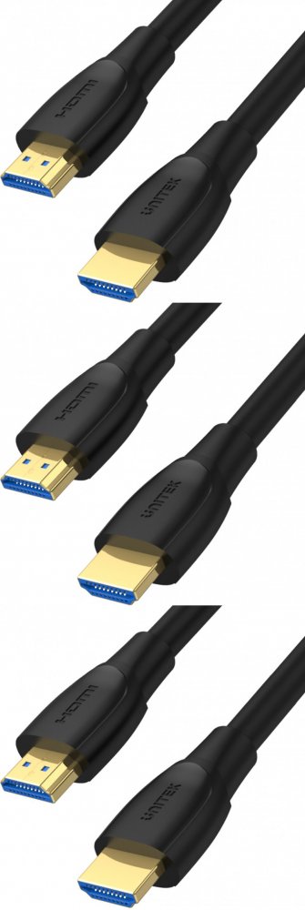 3x Kabel Unitek High Speed HDMI 2.0 4K C11041BK, 5m, czarny