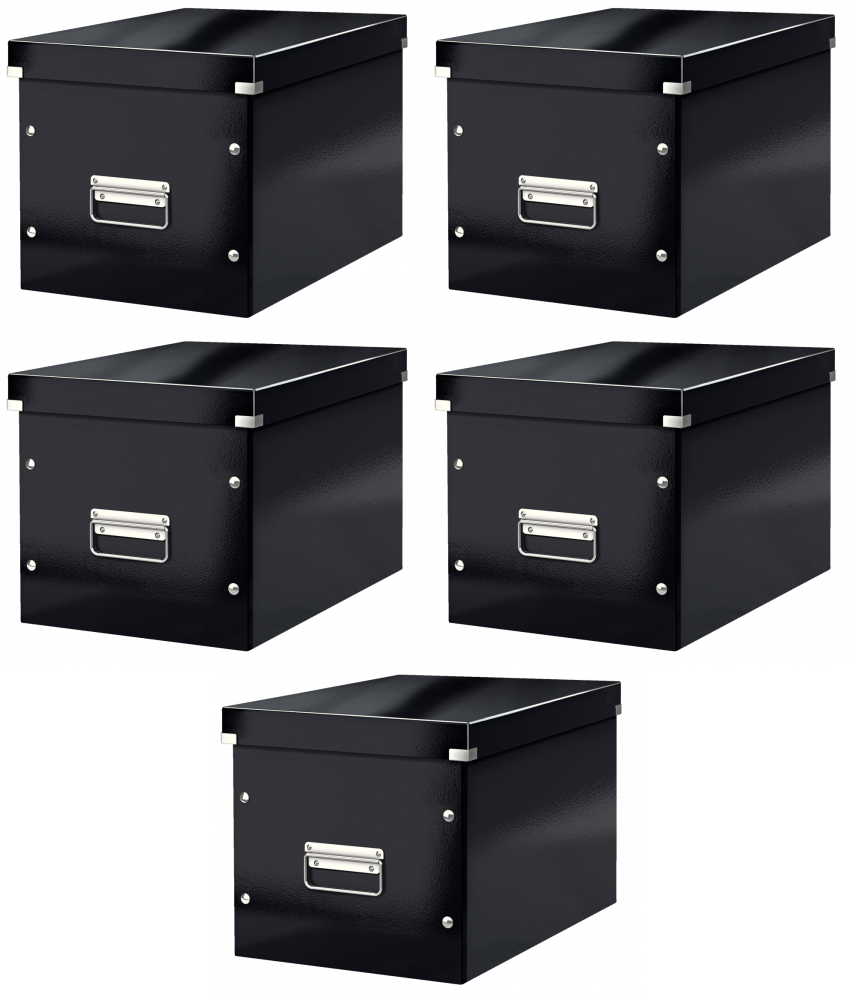 5x Pudło uniwersalne Leitz Click&Store, rozmiar L (320x310x360mm), czarny
