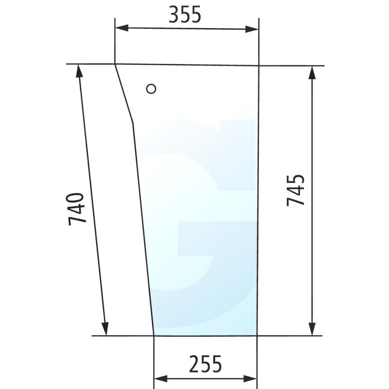 Szyba przednia dolna, prawa Massey Ferguson 300 3475995M1