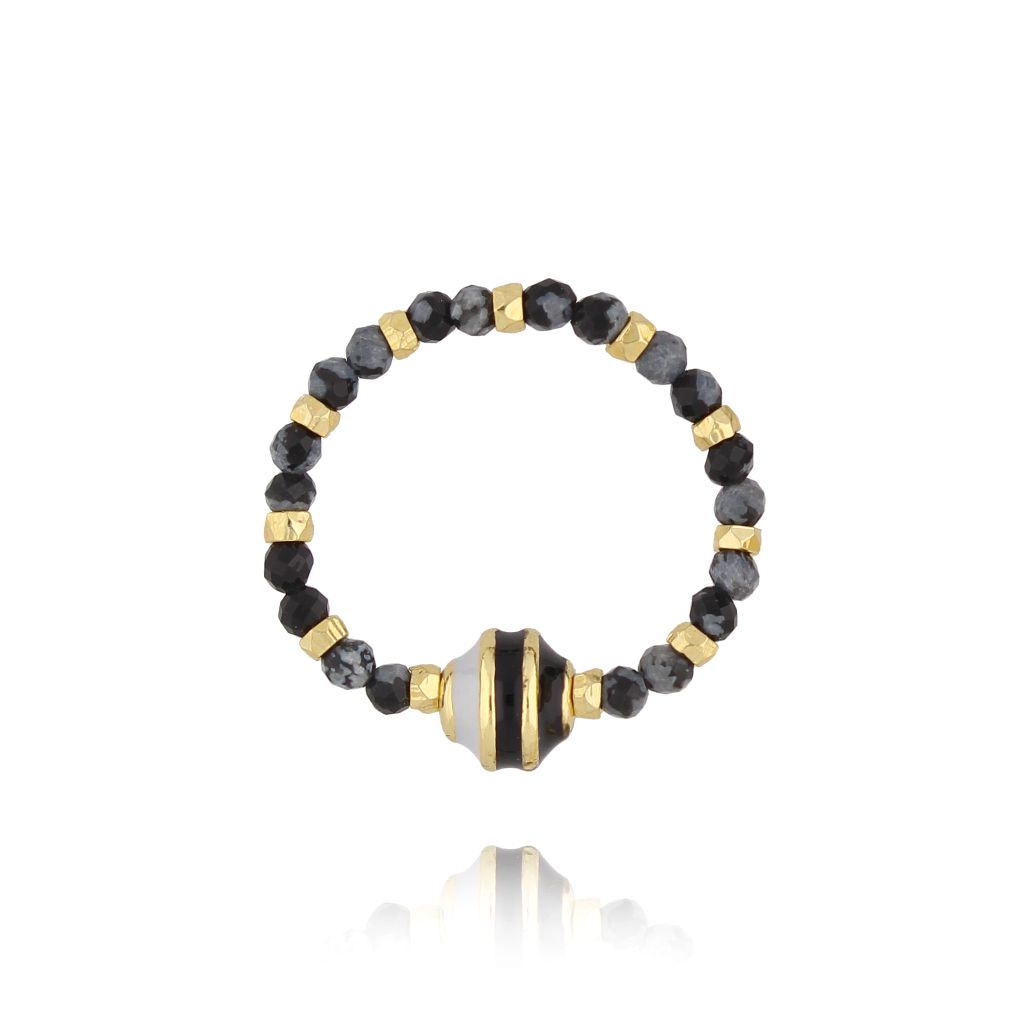 Pierścionek z jaspisami PSC0605 - By Dziubeka