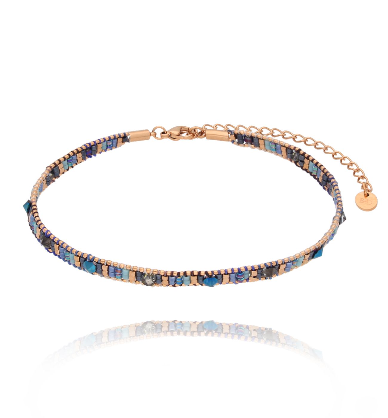 Bransoletka na nogę morska z koralikami Miyuki Decor B - By Dziubeka