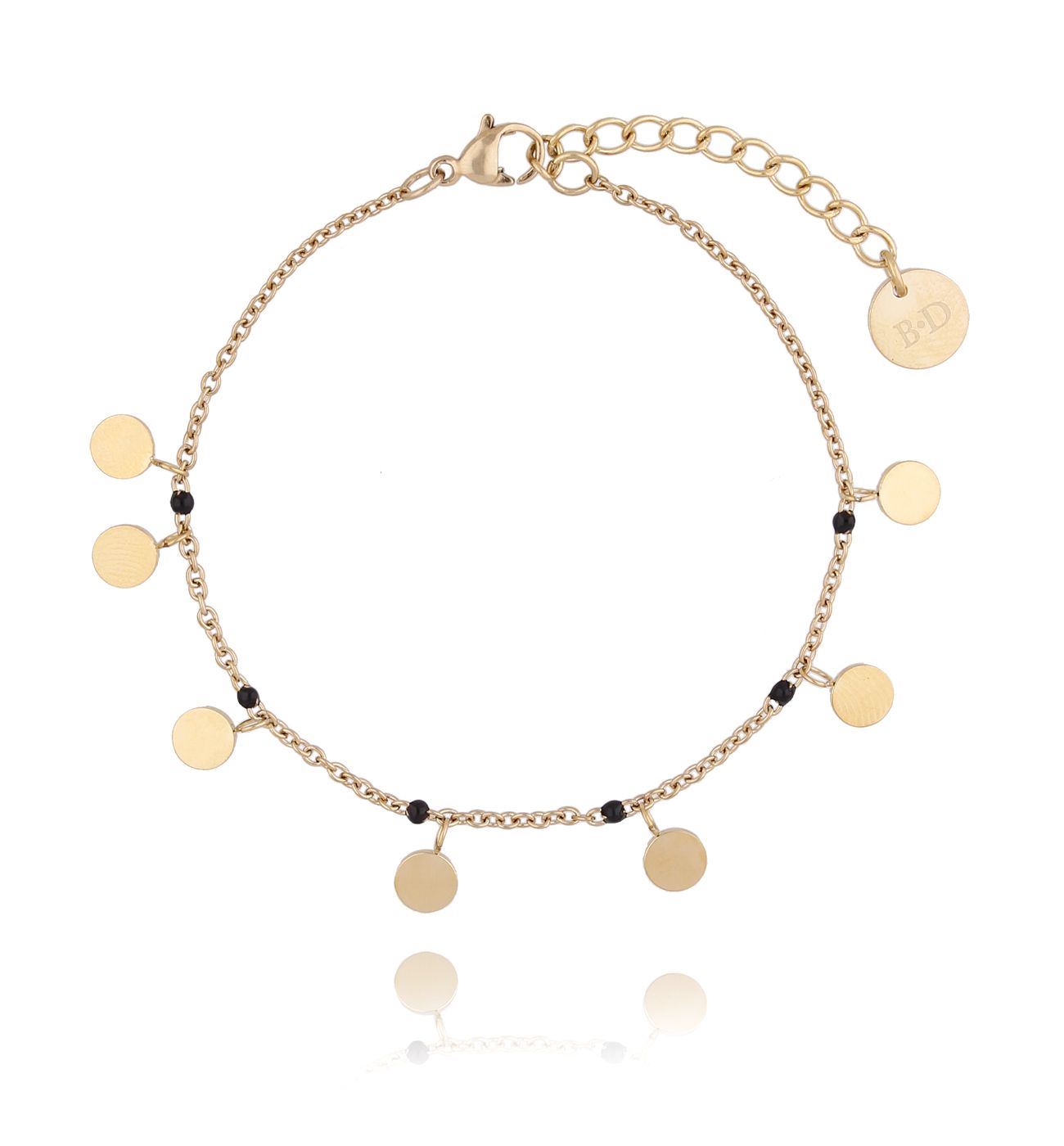 Bransoletka złota z dyskami ze stali szlachetnej BSA0056