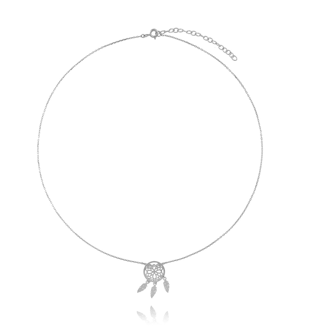 Naszyjnik srebrny łapacz snów - By Dziubeka