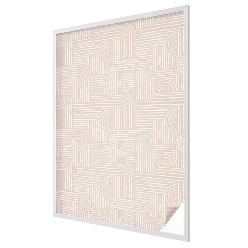 Witraż na Folii Samoprzylepnej Wallfluent 100x146 cm Folia Mrożona Dekoracyjna Nowoczesne beżowe linie i łuki 1 rol.