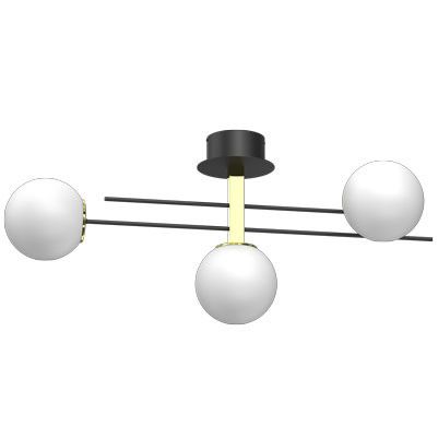 Lampa sufitowa wisząca Luminex Satelit czarny mat-złoty połysk-biała wym: 39 x 88 x 15 cm 3xE27 x 15W 1 szt.