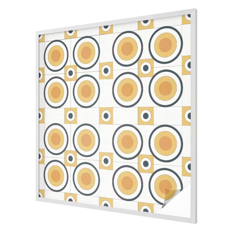 Folia Okienna Wallfluent 100x100 cm Chroniąca Prywatność Graficzny wzór retro z powtarzalnymi okręgami 1 rol.