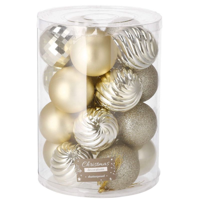 Bombki choinkowe Springos 20 szt. ozdoby świąteczne zestaw szampański 1 kpl.