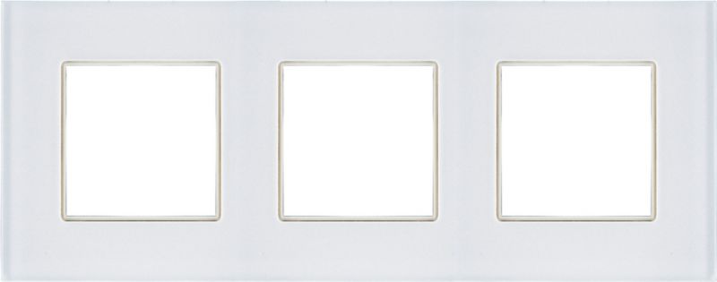 Ramka potrójna Rosa szklana kryształowa biel